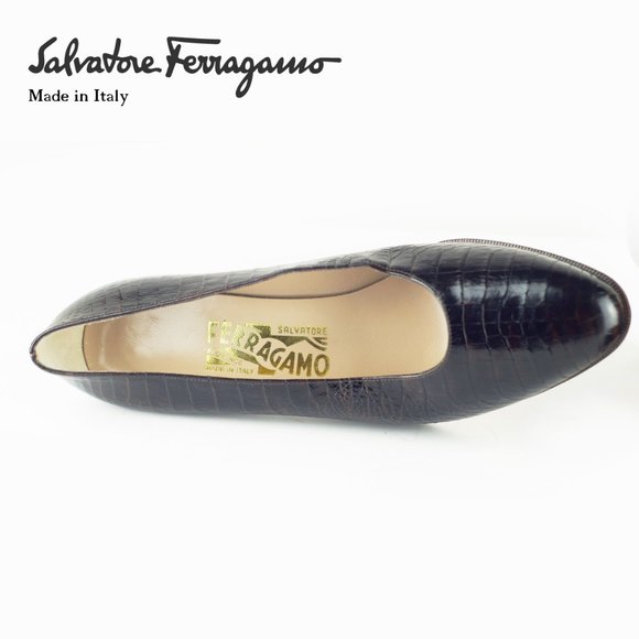 Ferragamo women's closed toe brown pump - Picture 5 of 6